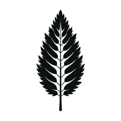 Fototapeta premium Tamarack Leaf Silhouette Vector on White Background – Minimal Botanical Illustration
