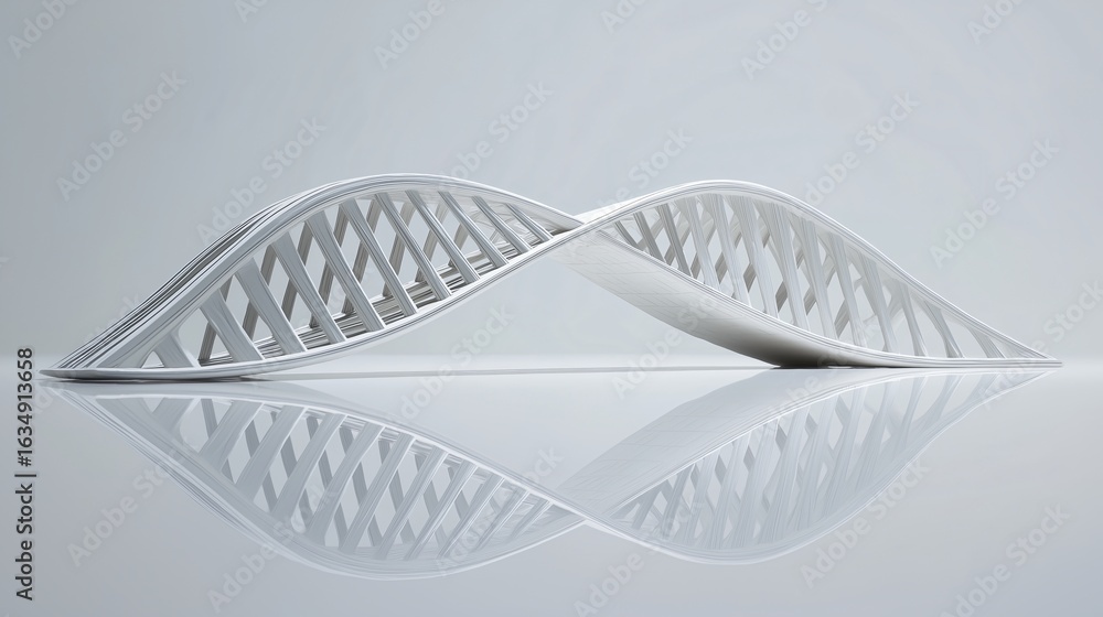 Poster a white architectual design with a distinctive form and an elegant shape