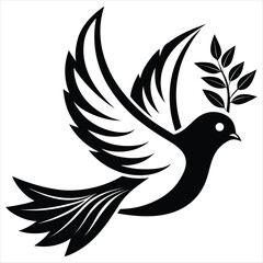 Abstract white feather and eye design on black background