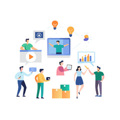 business people icon set