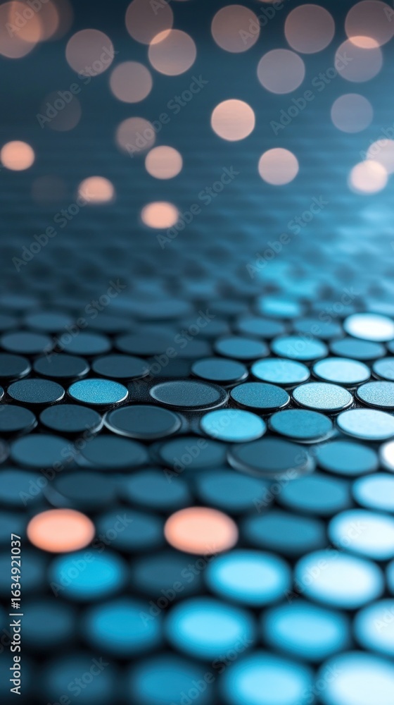 Aufkleber abstract circular pattern background with blue color and bokeh light effect