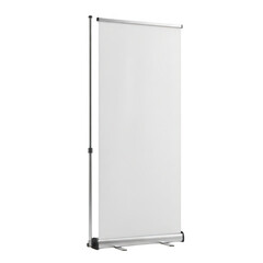 Modern retractable banner stand display isolated on transparent background