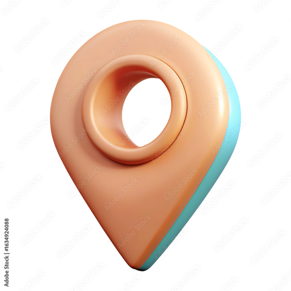 Aufkleber realistic 3d render of a gps navigation pin, a minimalist pastel location symbol for web and app ui 