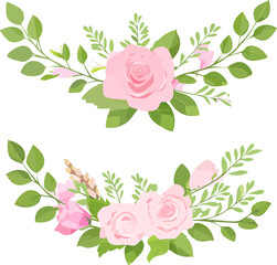Pink Roses and Greenery Floral Arrangement.