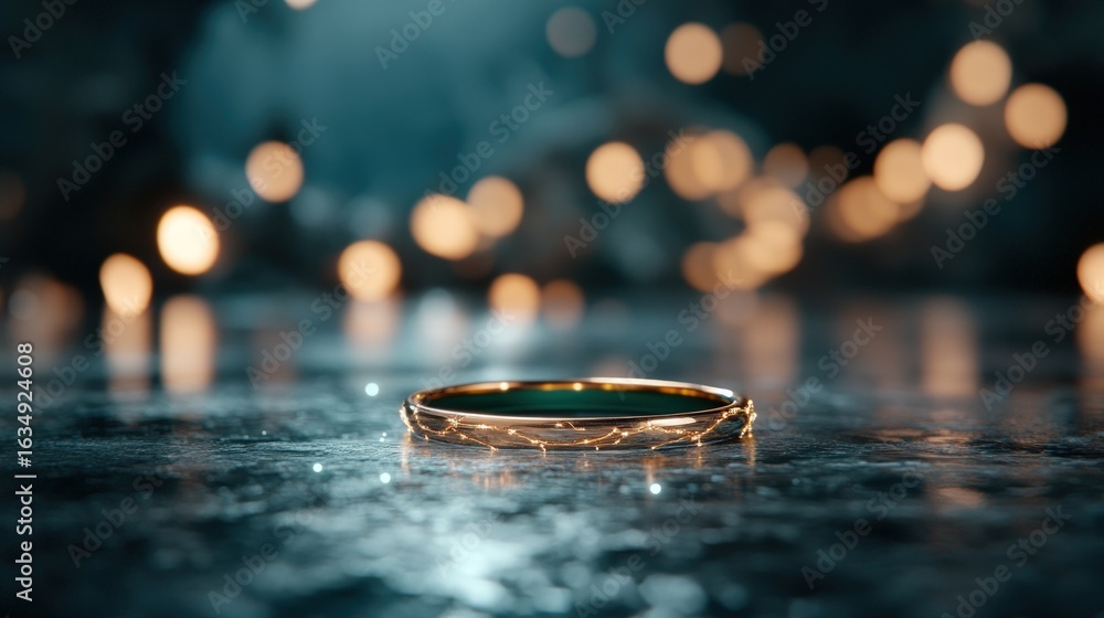 Poster elegant product showcase platform with bokeh lights backdrop