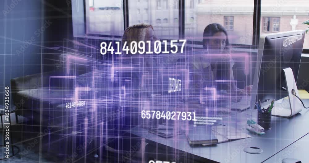 Poster flying data animation initiating flooding view receding revealing team driving business analysis