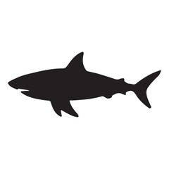Obraz premium Shark Silhouettes Vector – Ocean Predator Icons for Marine Graphic Design