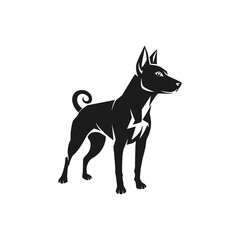 vector illustration of a black dog Logo, icon design, photo, wallpaper, theme.