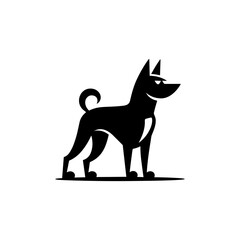vector illustration of a black dog Logo, icon design, photo, wallpaper, theme.