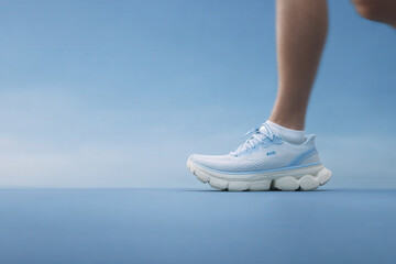 Naklejka premium aipowered running shoe adapts to runner movements enhancing performance and motivation