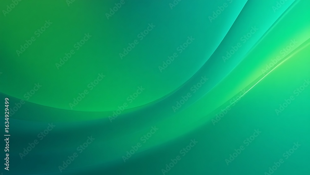 Aufkleber modern abstract gradient background with smooth flowing curves and subtle glow, in vibrant green and