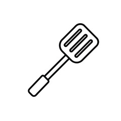 singel  spatula outline icon on white background