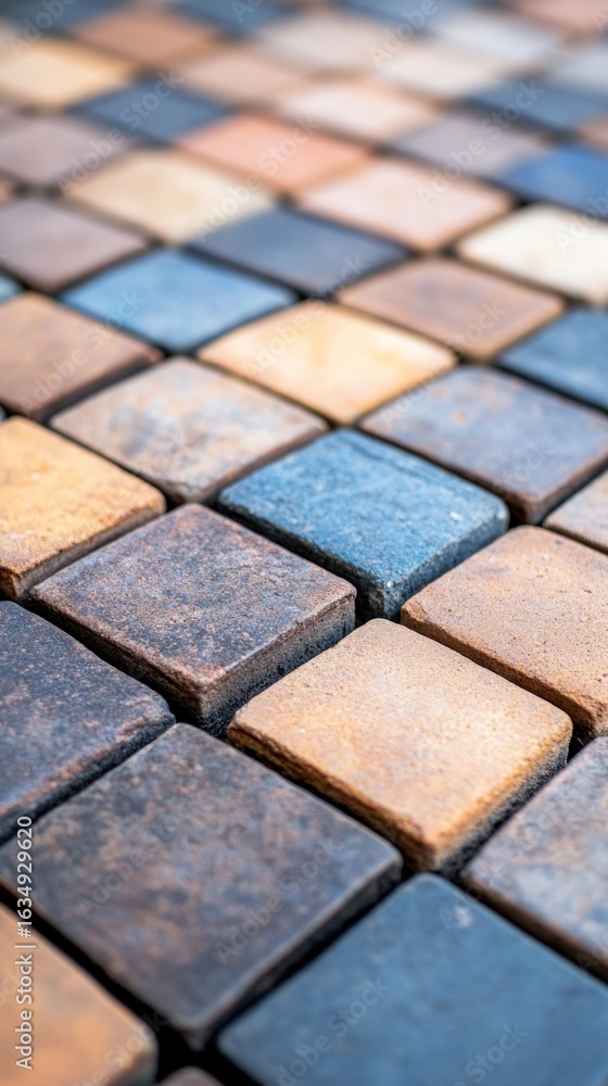 Poster square tile pattern overhead arrangement texture and material for construction design