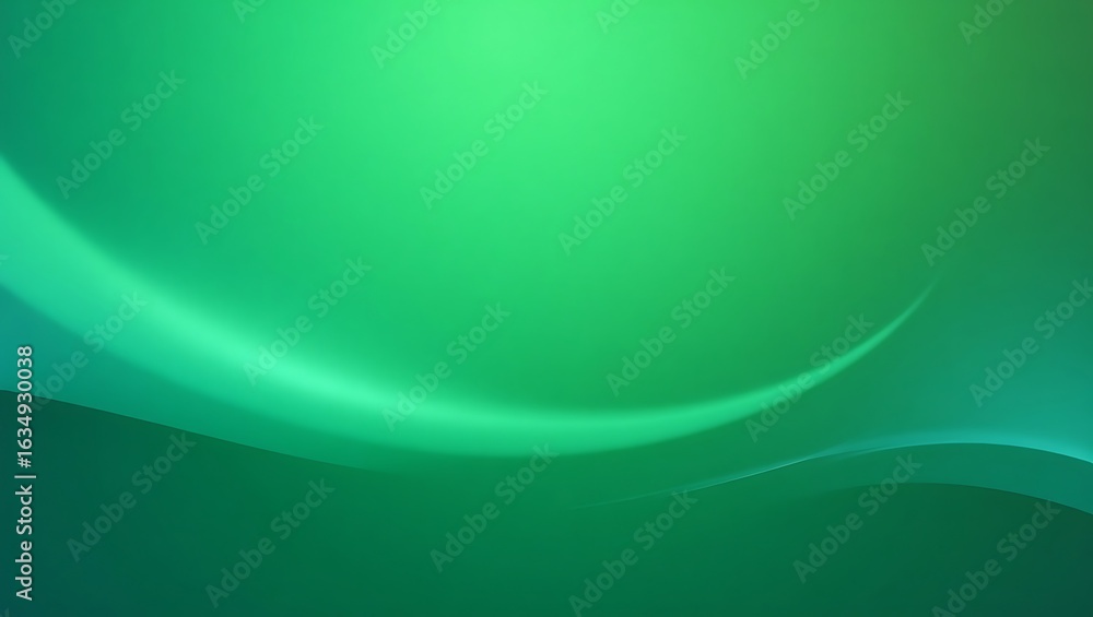 Poster modern abstract gradient background with smooth flowing curves and subtle glow, in vibrant green and