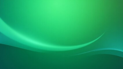 Modern abstract gradient background with smooth flowing curves and subtle glow, in vibrant green and teal tones, high resolution, perfect for corporate and tech design. Generative Ai.