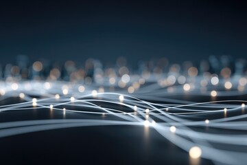 Dynamic light trails represent interconnected networks, showcasi