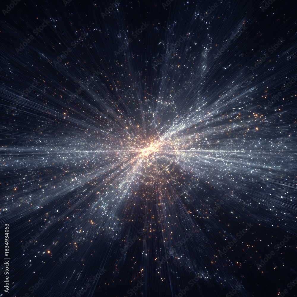 Poster luminous cosmic array with radiant ethereal light and a celestial, vast spectacle