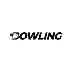BOWLING LETTERING WORD MARK LOGO VECTOR ICON ILLUSTRATION