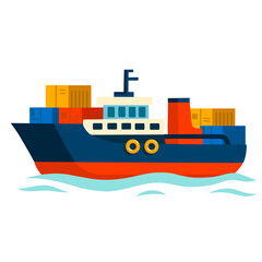 Illustration Of A Cargo Ship With Tariff Price Tag
