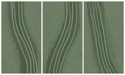 Modern interior triptych. The picture is painted by hand on a tablet.
