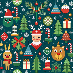Obraz premium A vector of ugly christmas pattern design Illustration