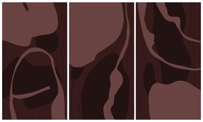 Modern interior triptych. The picture is painted by hand on a tablet.