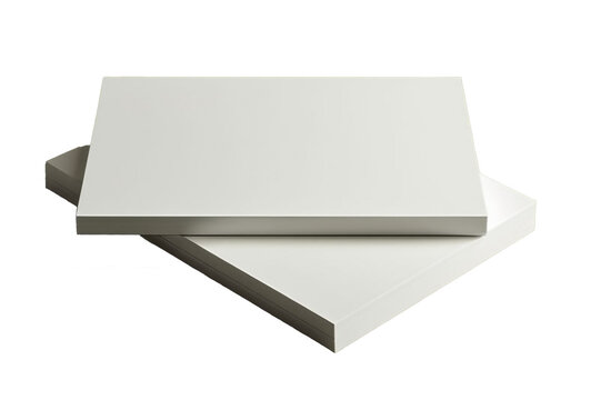 Modern minimalist white square panels stacked for display, perfect for product mockups and design presentations