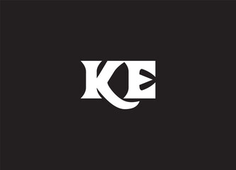 KE abstract vector logo monogram template
