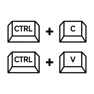 Keyboard Shortcut Icons for Copy and Paste ctrl c