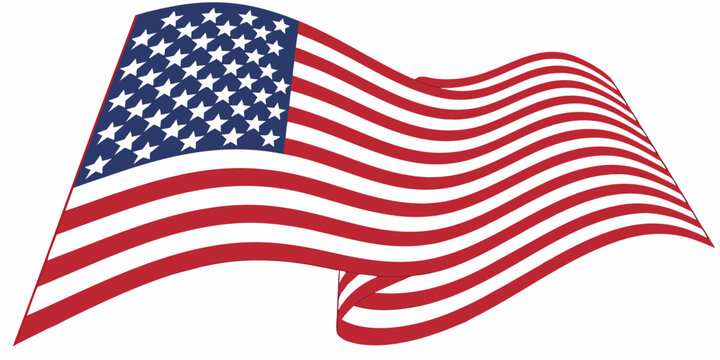 waving american flag, red white blue