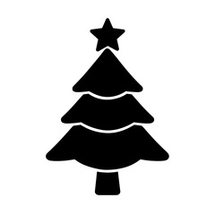 Fototapeta premium Filled Christmas tree with star icon – festive holiday symbol