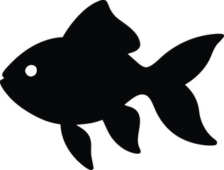 Fish silhouette vector art icon isolated on white, vector illustration