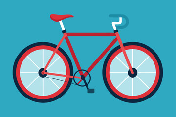 red bicycle on white background