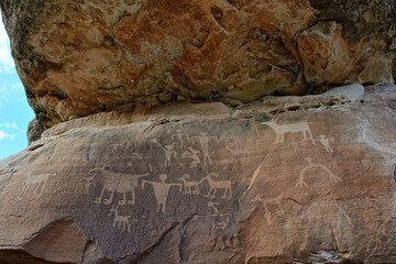 Ancient Petroglyphs at Montezuma Canyon, Near Blanding, Utah