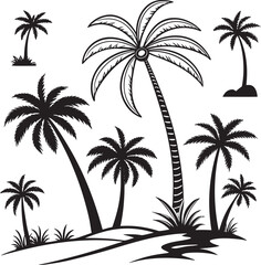 Fototapeta premium Tropical Palm Trees Silhouette