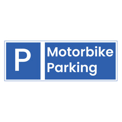 blue simple parking sign for car, motorcycle, bike and bicycle