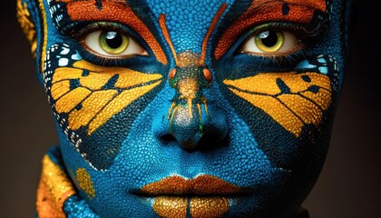 butterfly on a blue eyes