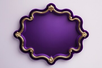 Elegant Ornate Purple Frame with Gold Accents on Minimal Background – AI-Generated