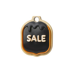 The Halloween cookie tag features black frosting and the word sale on transparent background