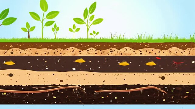 Soil layers diagram illustration