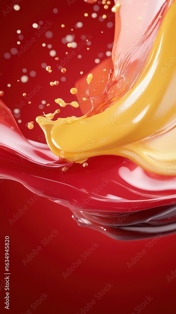 Aufkleber dynamic fluid collision abstract color motion