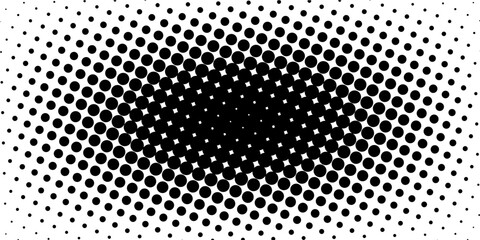 Dotted gradient vector illustration, white and black halftone background, horizontal seamless dotted lines, monochrome dots texture backdrop, retro effect. modern