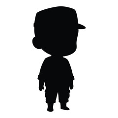 stylish elegant modern detailed professional high quality Silhouette of a Boy in a Baseball Cap