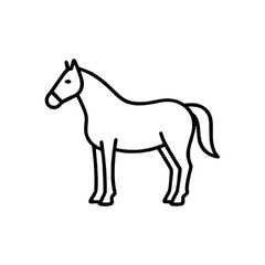 Obraz premium Horse outline illustration in minimalist style for farm concept 
