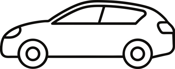 Simple outline of a car isolated on transparent background