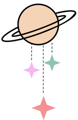 vector illustration of a planet with stars