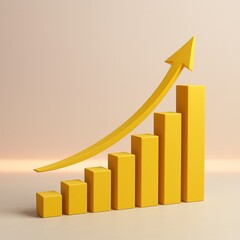 A dynamically visualized business growth chart, showing an upward trend, embodies the core concept of progress and improvement.