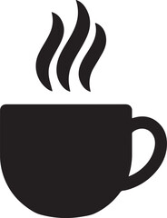 Minimal Coffee Cup Silhouette – Vector Line Art for Café & Beverage Design