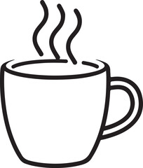 Minimal Coffee Cup Outline  for Café & Beverage Design