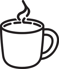 Minimal Coffee Cup Outline  for Café & Beverage Design